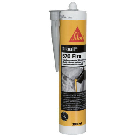 Sika – Mastic classé au feu pour joints – 300ml – Résistance au feu jusqu'à 4 heures – Adhérence béton et mortier-ciment – Application intérieure et extérieure