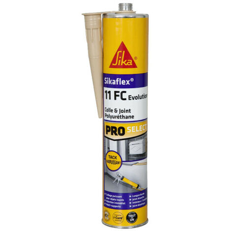 Sika – Mastic de fixation polyuréthane 300ml – Couleur beige – Polymérisation rapide pour intérieur et extérieur – Application sans supports