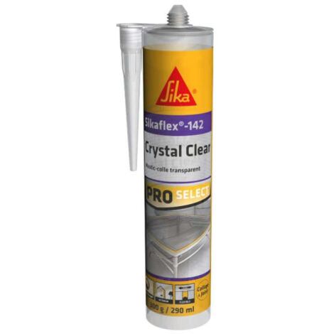 Sika – Mastic de fixation transparent 290 ml – Colle pour béton, verre, bois – Résistant aux intempéries – 639555 - Sikaflex-142