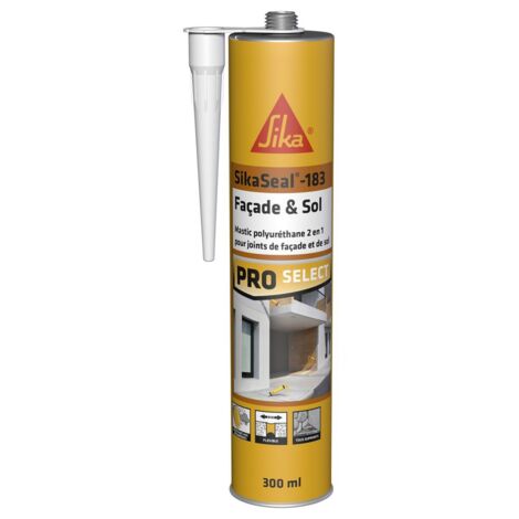 Sika – Mastic polyuréthane 300 ml – Étanchéité extérieure – Résistant aux intempéries et UV – Sans odeur – Compatible mortier, béton, bois traité - GRIS 300 ML