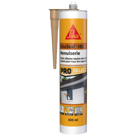 Sika – Mastic silicone neutre 300ml – Beige pierre – Pour joints d'étanchéité béton, verre, bois – Haute résistance intempéries - Sikaseal-185