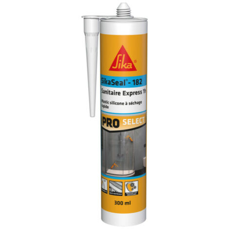 Sika – Mastic silicone sanitaire express 1h – Sèche rapidement – Résistant aux moisissures – 300ml – Blanc pour joints carrelage et sanitaires - SikaSeal-182