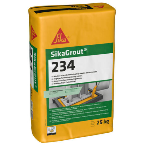 Sika – Mortier de scellement 25 kg – Chargé pour scellement de boulons et éléments préfabriqués – Résistance aux chocs et vibrations – Poudre grise