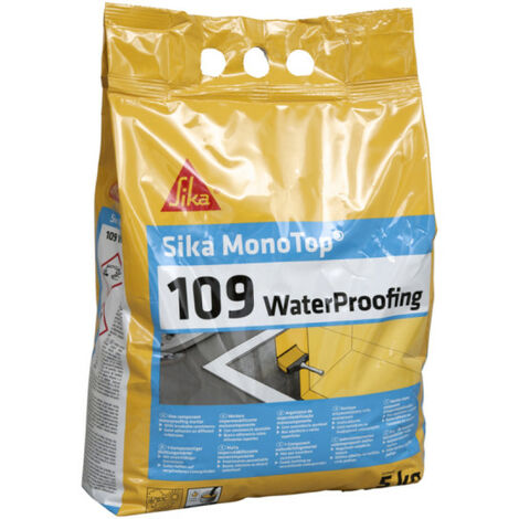 Sika – Mortier d'imperméabilisation 5kg – Pour caves, sous-sols et bassins – Application facile sur béton et maçonnerie – Épaisseur 3mm en 2 couches