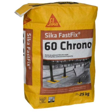Sika – Mortier scellement extérieur 25kg – Prêt à l'emploi pour clôtures et abris de jardin – Prise rapide 30 min – Gris