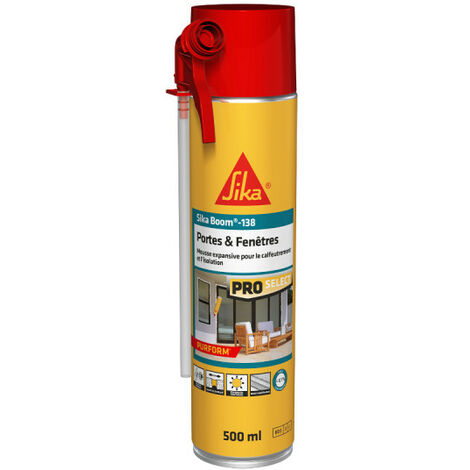 Sika – Mousse polyuréthane expansive 500ml – Isolation thermique et acoustique – Pour châssis bois, béton, PVC – Flexible et élastique
