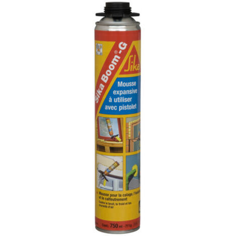Sika – Mousse polyuréthane expansive 750 ml – Pistolable pour montage et isolation – Excellente adhérence sur supports variés – Isolant thermique et acoustique