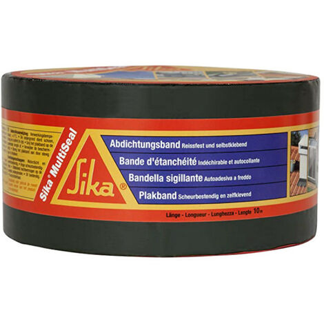 Sika – Bande d'étanchéité bitumineuse 75mm x 10m – Résistante aux UV – Adhère sur béton, métal, bois – Pour toitures et gouttières