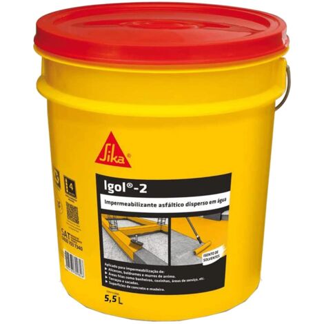 Sika - Sika Igol 2, Nero - Pasta bituminosa impermeabile all'acqua e alle soluzioni saline per opere interrate - Facilità di posa - Secchi da 5kg