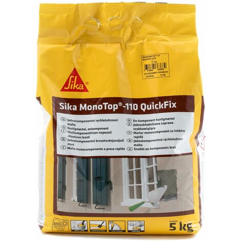 Sika - Sika Monotop 110 QuickFix, Grigia - Malta pronta monocomponente - Per un'ottima adesione a presa rapida - 5kg