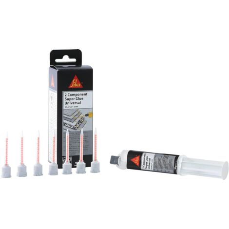 Sika - Sikafast 2590, Super colla universale bicomponente che offre un lungo tempo aperto combinato con un rapido indurimento. Adatta per applicazioni verticali. Siringa in blister 10 ml, Crema