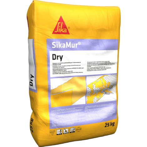 Sika - SikaMur Dry, Grigio chiaro - Intonaco macroporoso per la deumidificazione di murature - Alta traspirabilità - Sacco predosato da 25kg