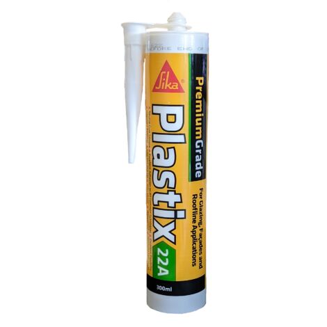 Sika WHITE Plastix-22A Premium Grade Showerwall Glazing Facade Sealant 300ml