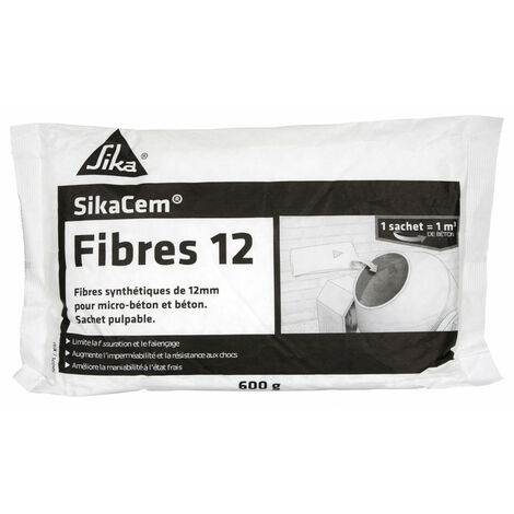 Sika – Fibres micro-synthétiques pour béton 600g – Améliore la résistance aux fissures – Pour dallages et chapes – Réduit le risque de ségrégation