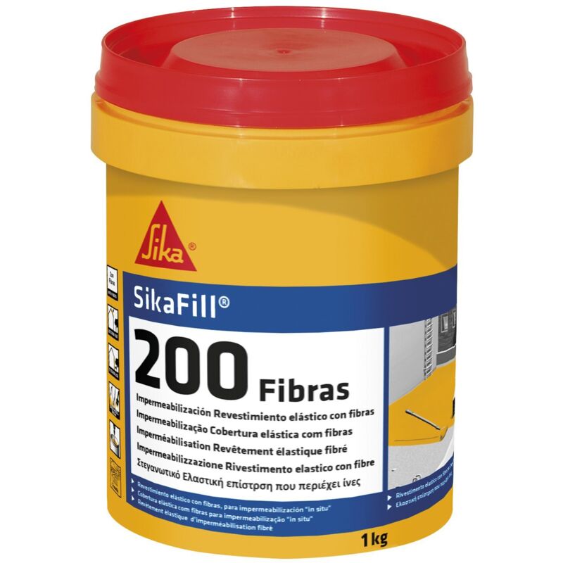 

Fill 100, Revestimiento elastico para impermeabilizacion de cubierta, Rojo, 5kg - Sika