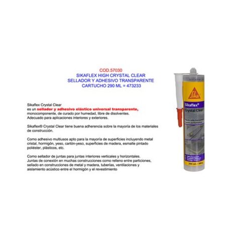 Sikaflex Mastic Transparent Haute Brillance 290 ml