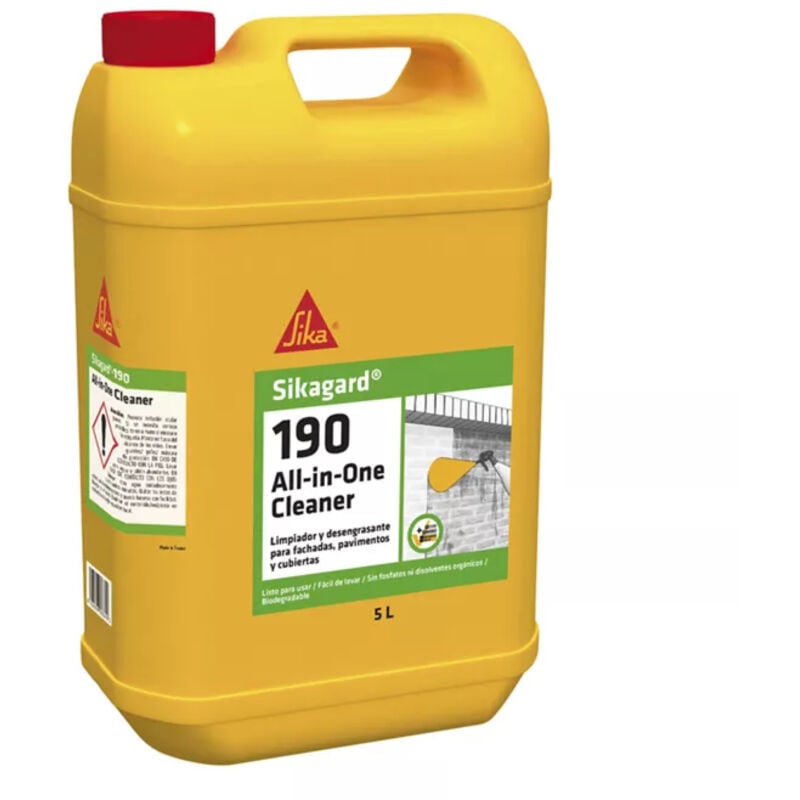 

gard - 190 All in One Cleaner, Limpiador y desengrasante para fachadas y pavimentos, 5L, Azul - Sika