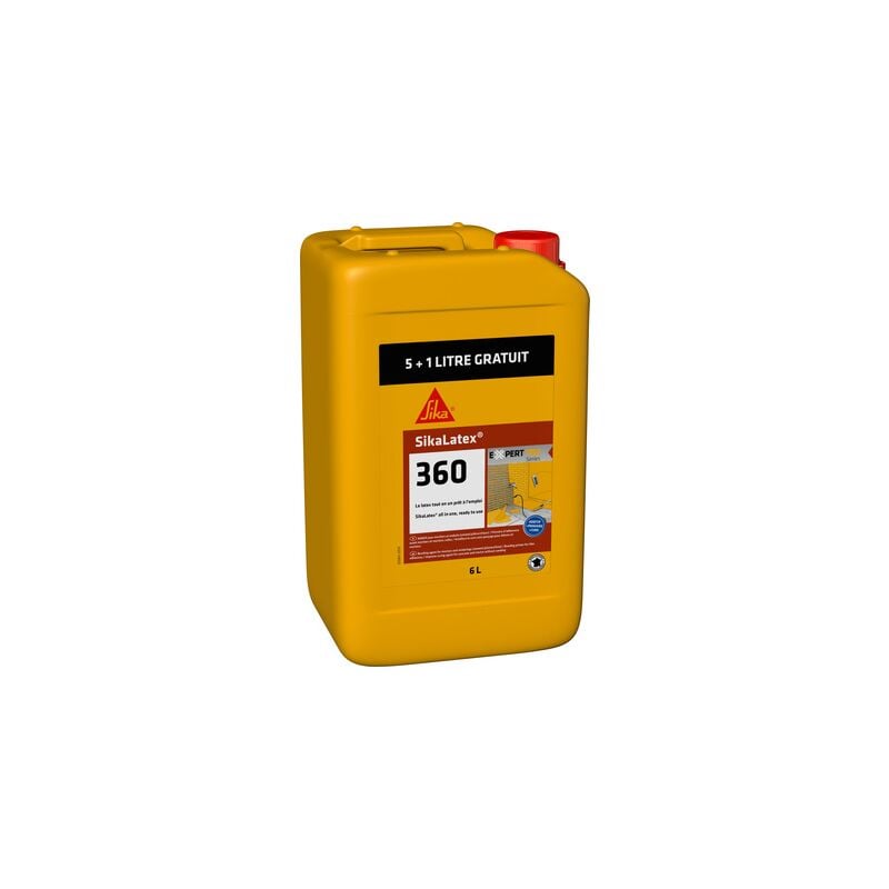 Latex 360 5L +1L offert - Résine d'Accroche Polyvalente pour Mortiers et Bétons - Sika