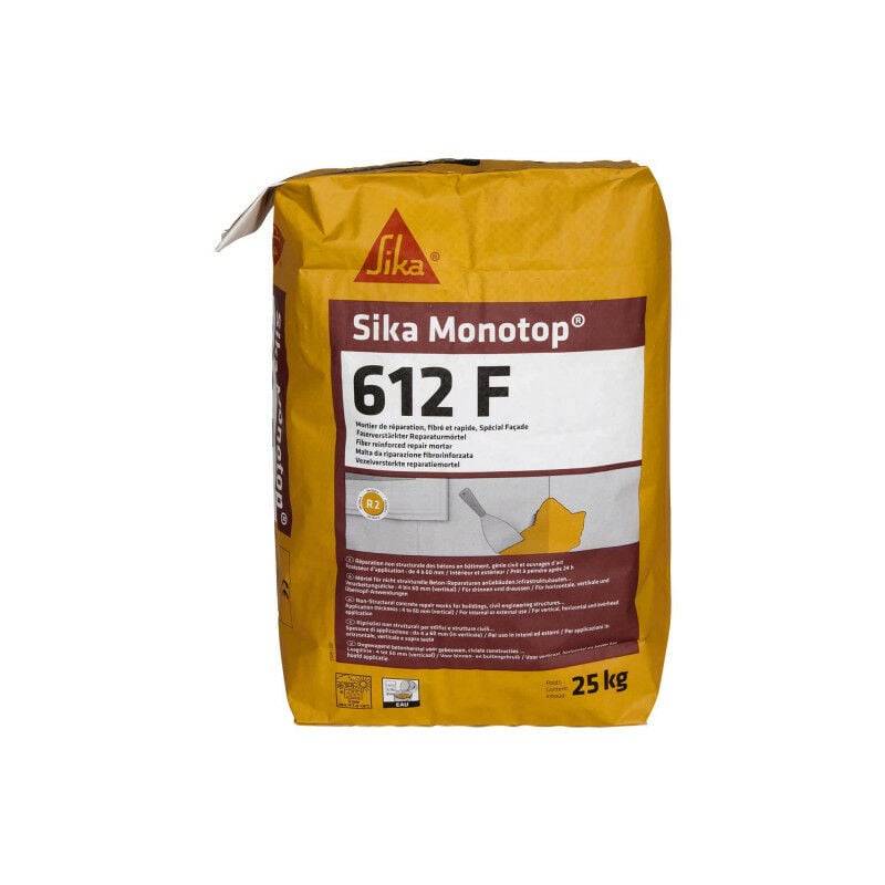 Sika - Mortier de réparation rapide Monotop 612 f - Gris - 25kg
