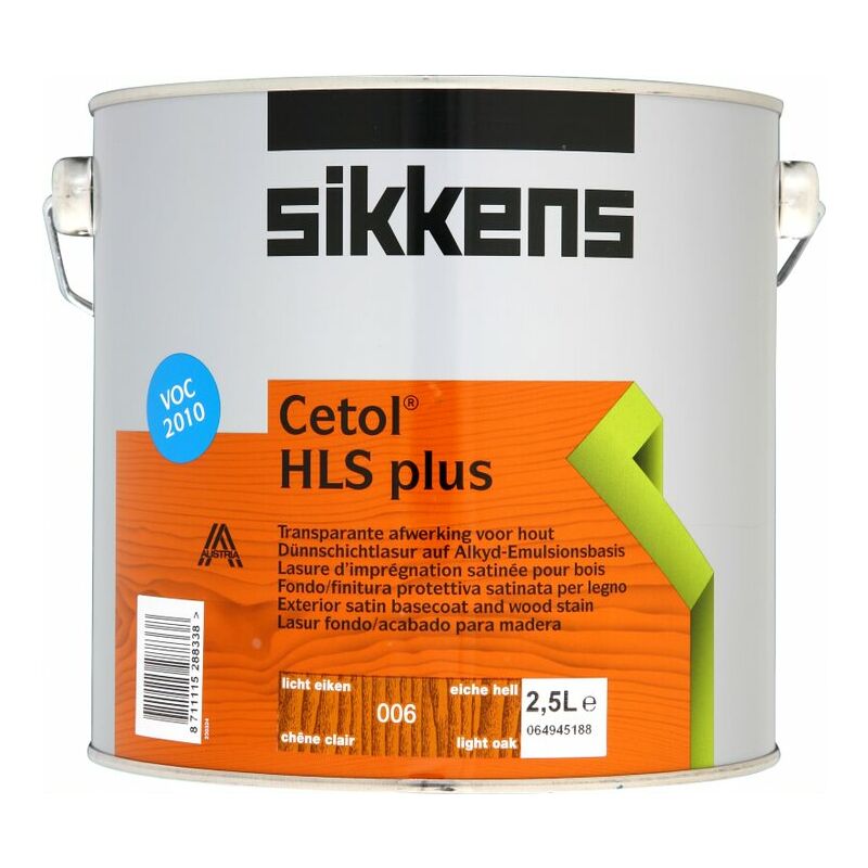 Sikkens - Cetol hls Plus Woodstain Paint - 2.5 Litre - Light Oak (006) - Light Oak