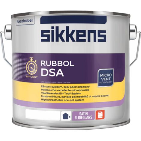 Sikkens – Laque satinée microporeuse 2 en 1 pour bois extérieur – Teinte blanc – Conditionnement 2,5 litres – Protection UV efficace