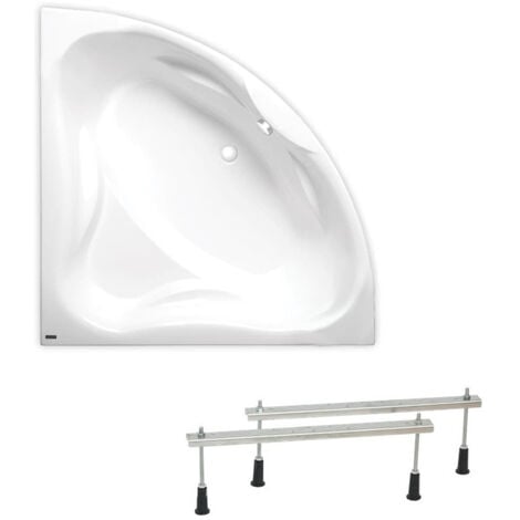 Siko 150x150 cm Royale baignoire d'angle avec pieds, Acrylique, Gauche et Droite, Blanc (RO1500NEW-SET)