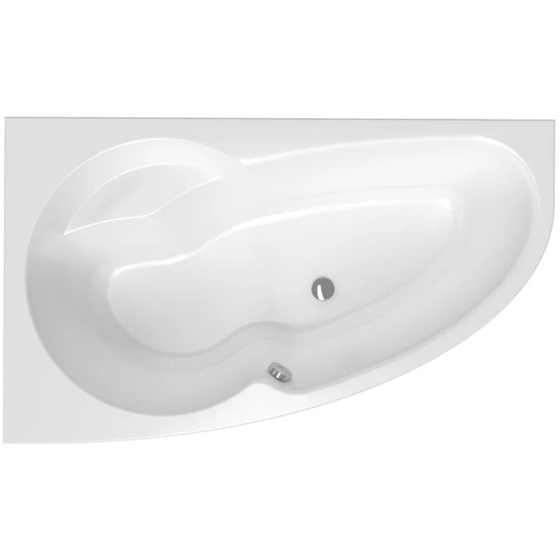 Siko - 150x95 cm Laguna Luiza baignoire asymétrique orientation gauche en acrylique, sans pieds, blanc (LU1500L)
