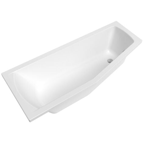 Siko Laguna Aneta Baignoire bain douche asymétrique 160x70 cm acrylique positionnement gauche, blanc (AN1600LPLUS)