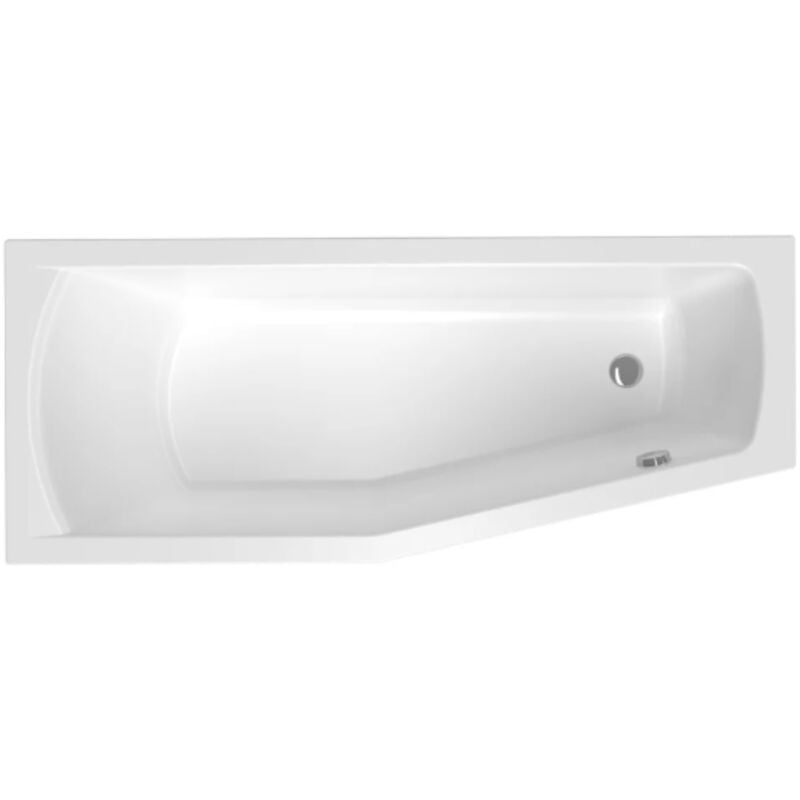 Siko - 160x70 cm Aneta baignoire bain douche asymétrique en acrylique positionnement gauche, sans pieds, blanc (AN1600LPLUS)