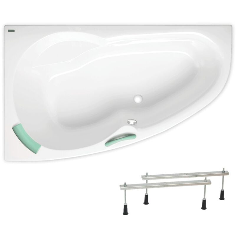 Siko - Laguna Fortuna baignoire d'angle avec pieds, 160 x 100 cm, acrylique, gauche, blanc (FO1600LPLUS-SET )