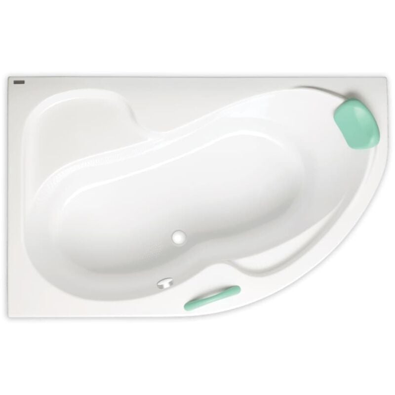 Siko - 160 x 100 cm Fortuna Plus baignoire d'angle orientation droite en acrylique, sans pieds, blanc (FO1600PPLUS)