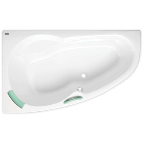 Siko Laguna Fortuna Baignoire d'angle orientation gauche 160 x 100 cm e n acrylique, Blanc(FO1600LPLUS)