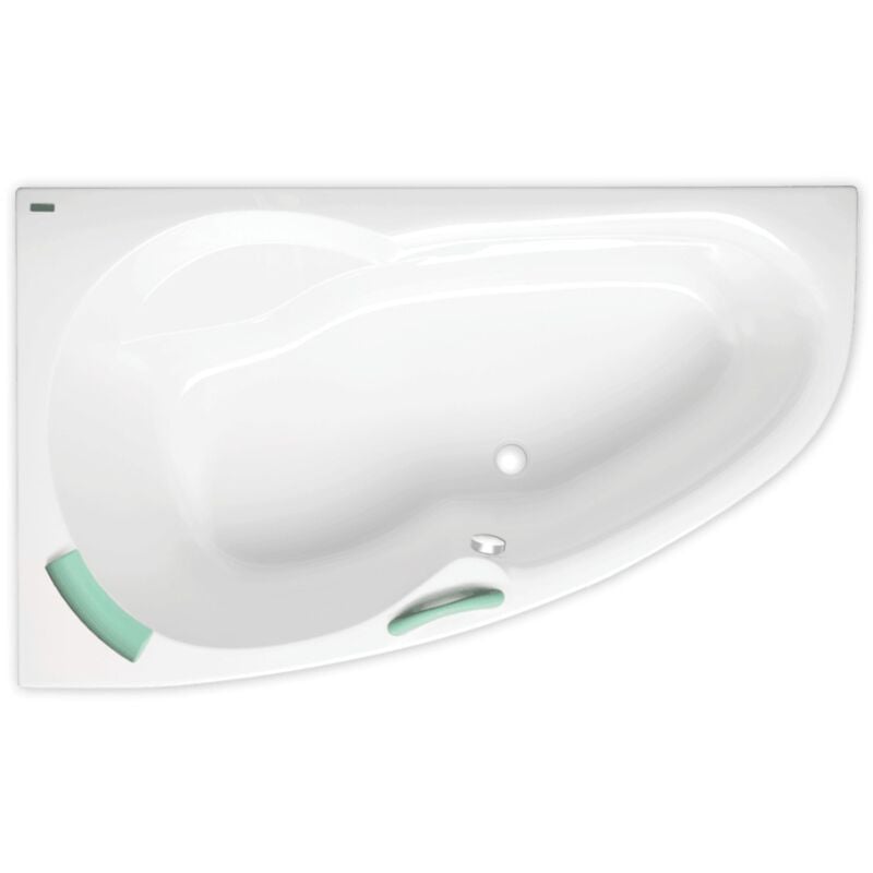 Siko - 160 x 100 cm Fortuna Plus baignoire d'angle orientation gauche en acrylique, sans pieds, blanc (FO1600LPLUS)