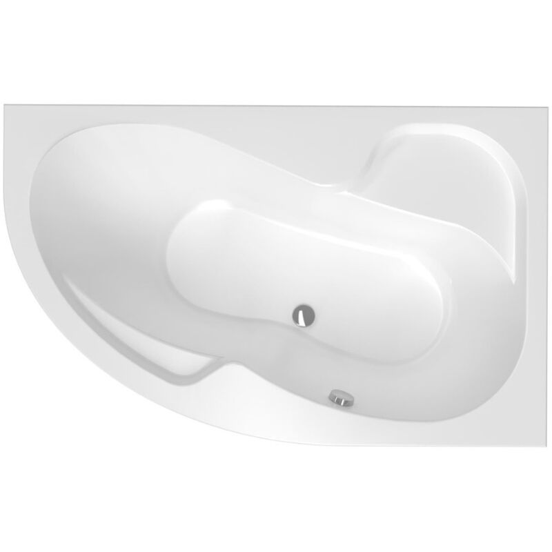Siko - 150x100 cm Fortuna Plus baignoire asymétrique en acrylique, droite, sans pieds, blanc (FO1500PPLUS)