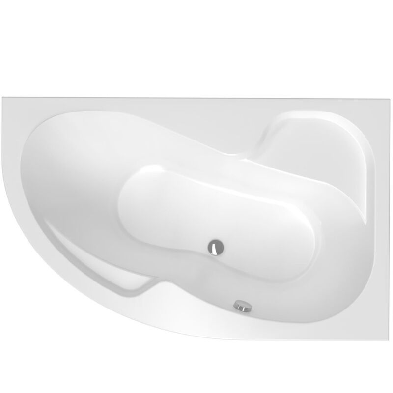 Siko - 170x100 cm Fortuna Plus baignoire asymétrique en acrylique, droite, sans pieds, blanc (FO1700PPLUS)