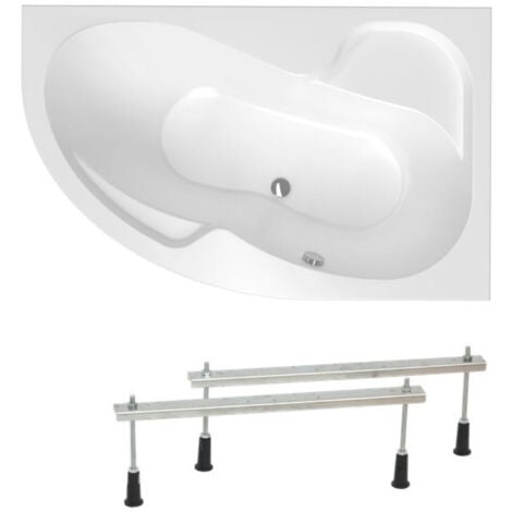 Siko Laguna Fortuna Plus Vasca asimmetrica, con piedini 150x100 cm, acrilico, destra, Bianco (FO1500PPLUS-SET)