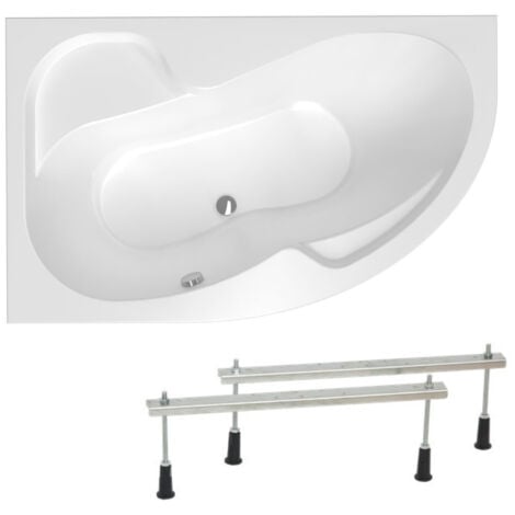 Siko Laguna Fortuna Plus Vasca asimmetrica con piedini, 150x100 cm, Acrilico, Sinistra, Bianco (FO1500LPLUS-SET)