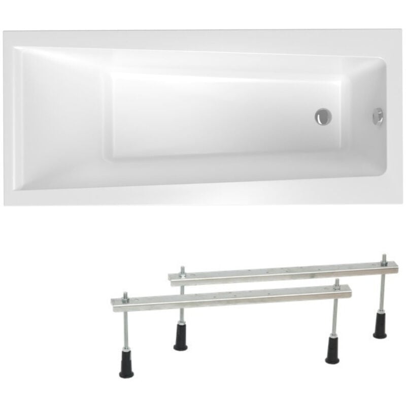 Siko 160x75 cm Idea Plus baignoire rectangulaire avec pieds, Acrylique, Gauche et Droite, Blanc (ID1600PLUS-SET)