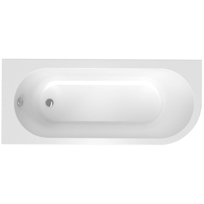 Siko - 170x72,5 cm Rajka baignoire asymétrique acrylique, gauche, sans pieds, blanc ( VRAJ170L)