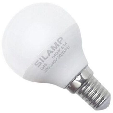 Silamp – Ampoule LED E14 8W 220V G45 300° – Blanc neutre 4000K – 800 lumens – Angle d'éclairage 300° – Usage intérieur IP20