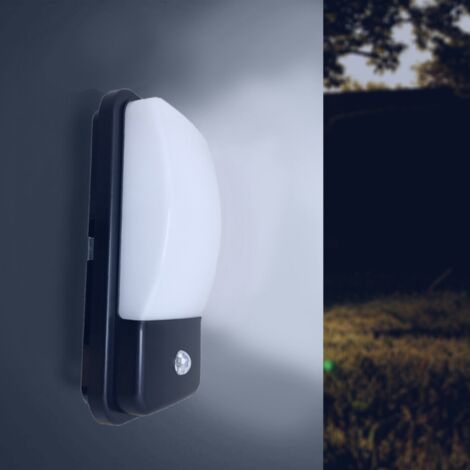 Silamp – Applique murale noire extérieure LED 20W IP65 avec détecteur de mouvement – Lumière blanche froide 6000K – Détection jusqu'à 5m