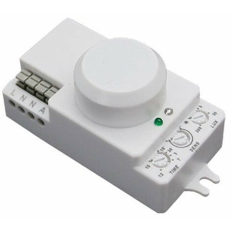 Silamp – Détecteur de mouvement micro-ondes blanc IP20 – Portée 10m – Angle de détection 180° – Installation murale ou plafond