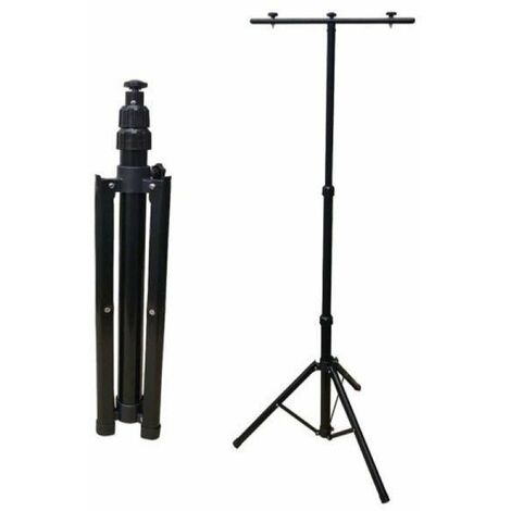 Silamp – Fixation trépied triple pour projecteur phare noir – Fer et plastique – Hauteur 1,50 m – Fixation pour 3 projecteurs