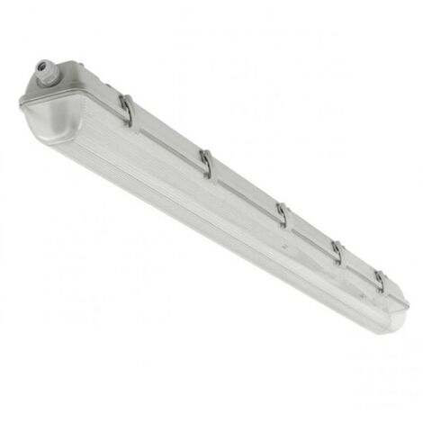 Silamp – Réglette LED étanche 120cm IP65 – Aluminium – Givrée transparente – Installation murale ou plafond – Pour grands espaces professionnels