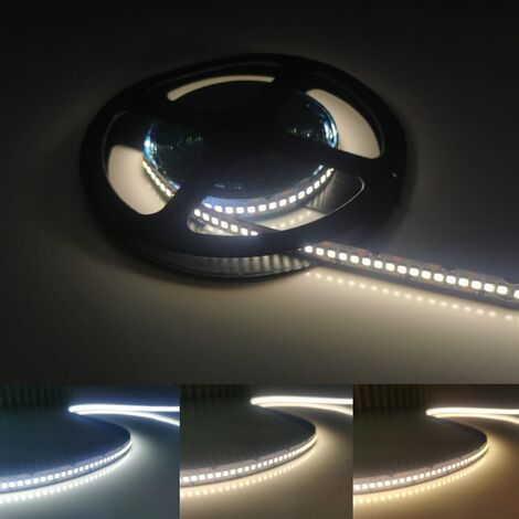Silamp – Ruban LED 12V 5M 240LED/m – Blanc chaud 2300K à 3500K – IP20 pour éclairage décoratif – 2160 lumens/m