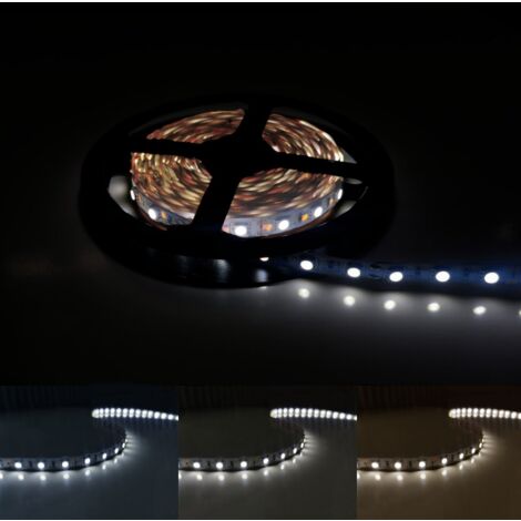 Silamp – Ruban LED 12V 5M SMD5050 60LED/m – Blanc froid 6000K – Indice IP20 pour intérieur sec – 4500 lumens