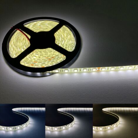 Silamp – Ruban LED 5M 24V 5050 IP54 60led/m – Blanc chaud 2300K – 3500K – Éclairage extérieur et intérieur étanche