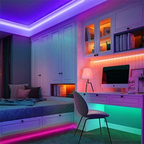 Silamp – Ruban LED WiFi RGBW+CCT 5M 12V IP44 90LED/m – Contrôle vocal Alexa/Google Home – Adhésif 3M pour installation facile