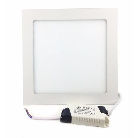 Silamp – Spot LED extra plat carré 18W – Blanc chaud 2300K – 1260 lumens – Angle d'éclairage 120° – Installation encastrée ou saillie