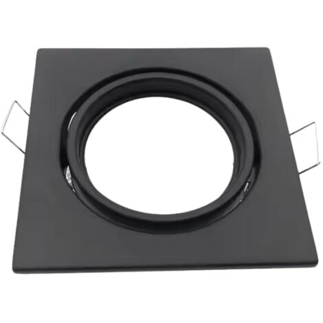 Silamp – Support encastrable GU10 carré noir mat orientable – Aluminium IP20 – Diamètre d'encastrement 70-75mm – Pour éclairage intérieur